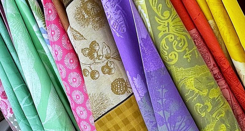 Nappes et torchons jacquard colorés